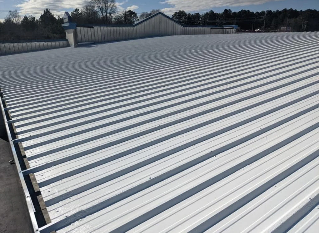 newly installed metal roof in a commercial building white settlement tx